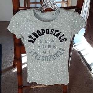 Aéropostale grey & white starred shirt /XS